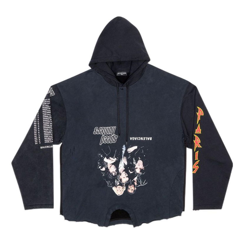 Mikina Balenciaga Speed Hunters Upside Down Oversized Hoodie Čierna | 698156TMVD11000