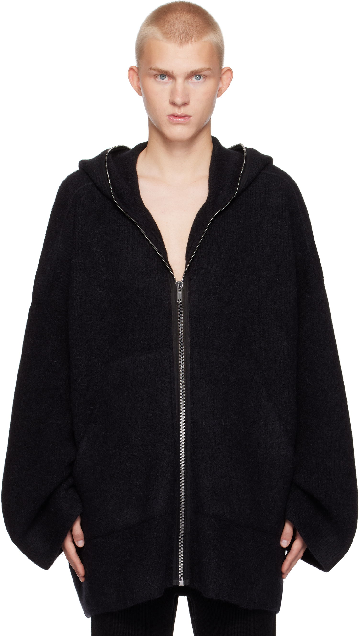 Mikina Rick Owens Alpaca Knit Hoodie Čierna | RR02D6689 KWP, 0