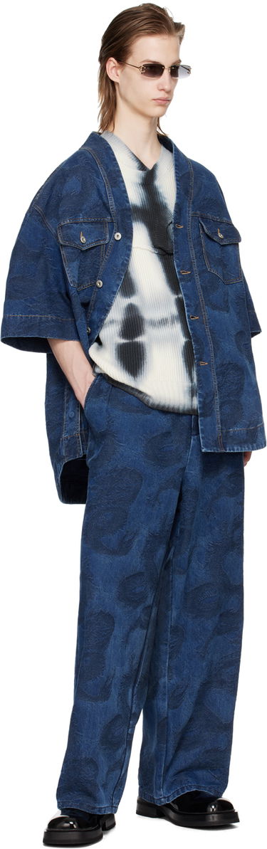 Košeľa Feng Chen Wang Feng Chen Wang Dragon Denim Shirt Modrá | FMS17SR14, 3