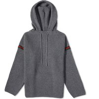 Tape Logo Knit Hoodie