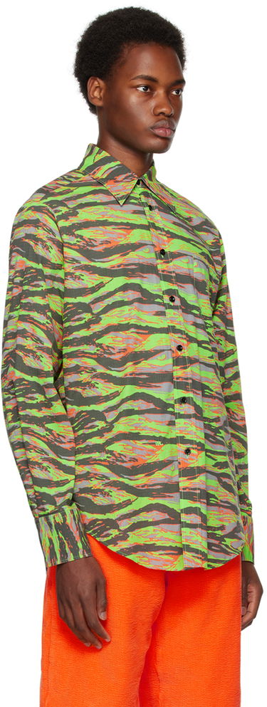 Košeľa ERL Abstract Print Long Sleeve Shirt Zelené | ERL06B005, 1