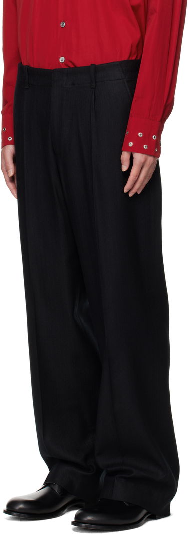 Nohavice OUR LEGACY OUR LEGACY Borrowed Pinstripe Trousers Čierna | M4254BC, 3