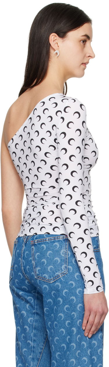 Tielko Marine Serre Marine Serre Moon Jersey Asymmetric Top Biela | WTS014A CJER0001, 2