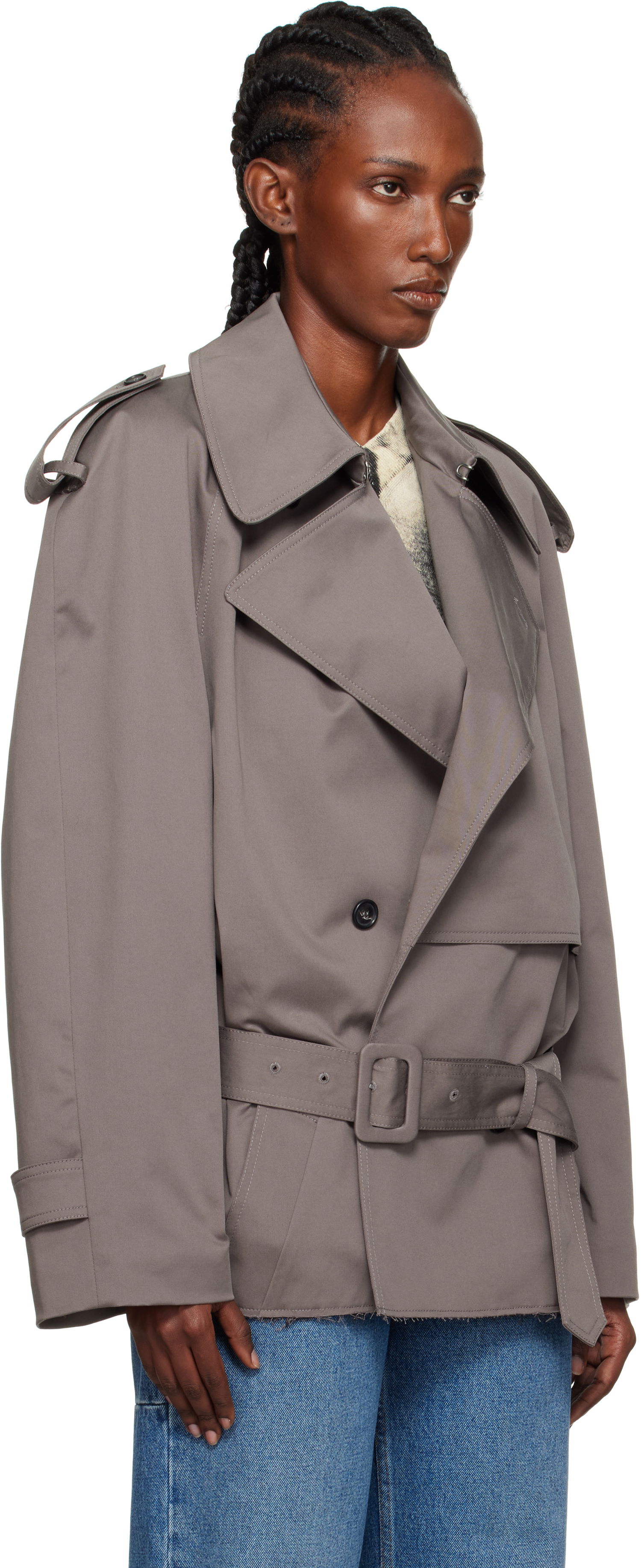 Trenčkot Maison Margiela MM6 Maison Margiela Cotton Twill Sportsjacket Trench Coat Šedá | S62AN0154 S54452, 1