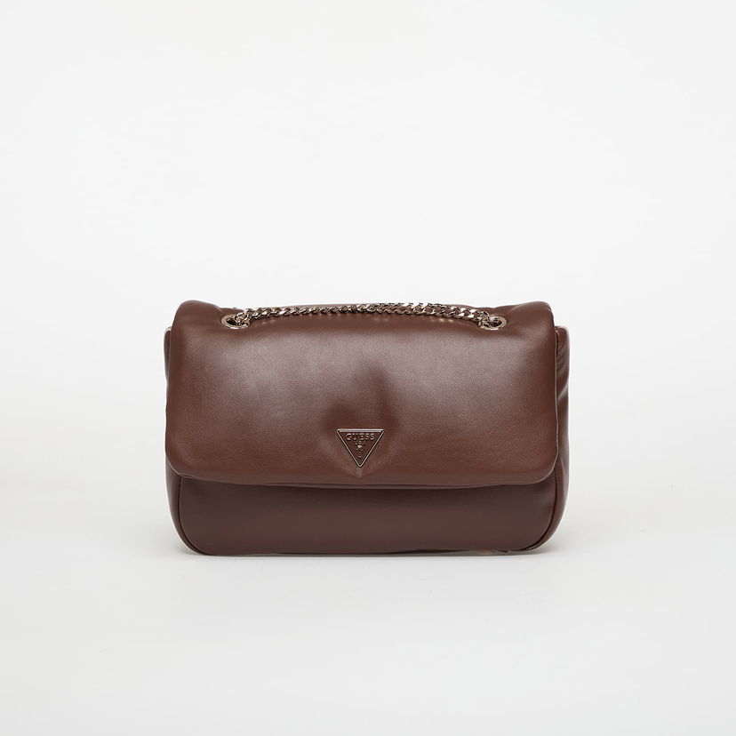 Taška cez rameno GUESS Padded Chain Strap Convertible Crossbody Flap Bag Sunetra Universal Hnedá | HWNG7534210-ESP