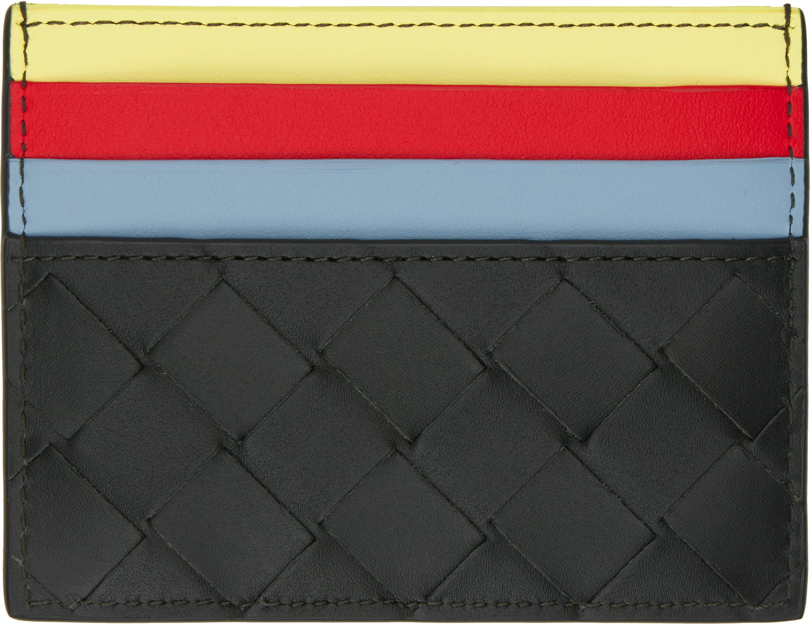 Intrecciato Multicolor Leather Card Holder