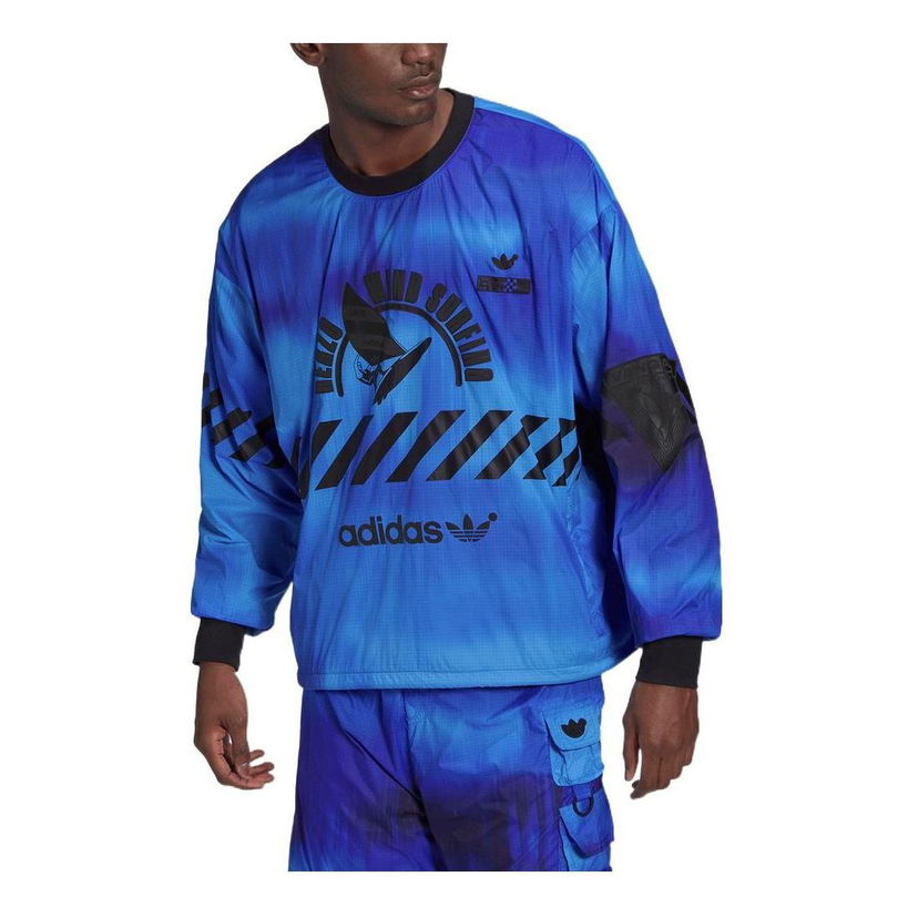 Sveter adidas Originals  Originals Logo Print Pullover Modrá | HD4808