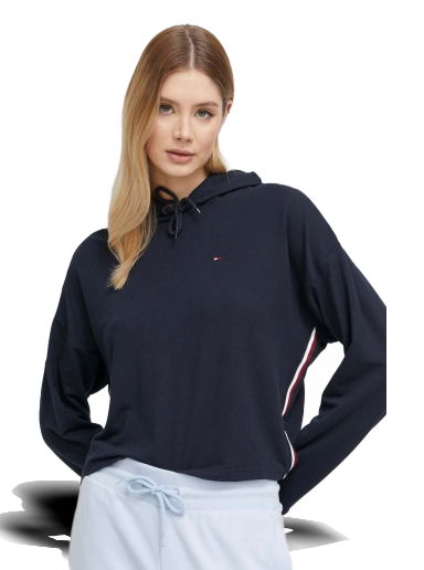 Mikina Tommy Hilfiger Signature Tape Cropped Lounge Hoody Čierna | UW0UW04342.PPYX