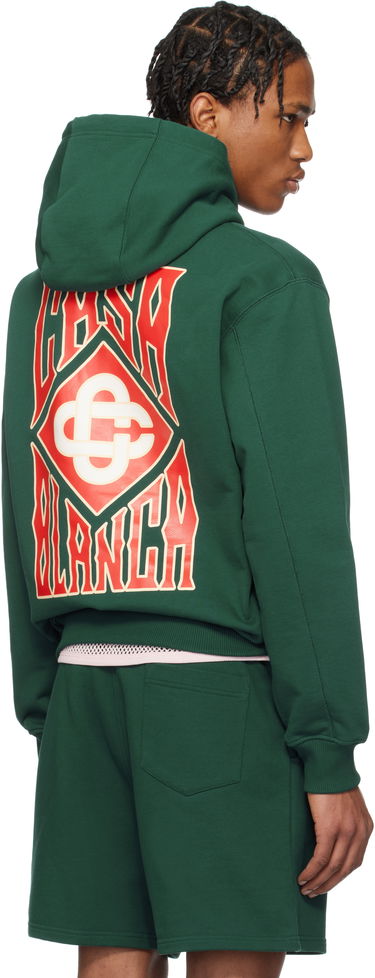Mikina Casablanca Casablanca Gothic Logo Hoodie Zelené | MS25-JTP-292-01, 2