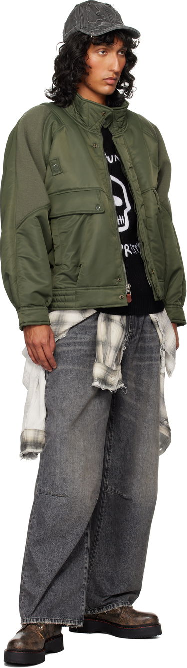 Bomber bunda R13 R13 Ribbed Flight Bomber Jacket Zelené | R13MR329 R436A, 3