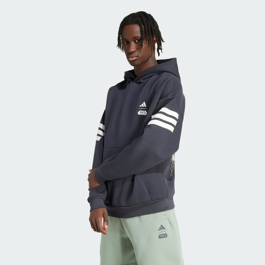 Mikina adidas Performance Star Wars The Mandalorian™ Back Graphic Hoodie Navy | JI5720, 0
