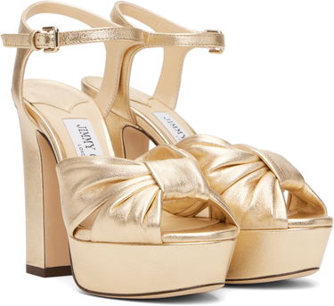 Šaty Jimmy Choo Jimmy Choo Heloise 120 Heeled Sandals Metalická | HELOISE 120, 3