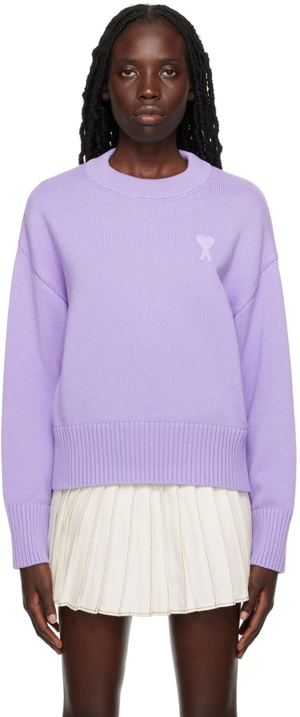 Sveter AMI SSENSE x Sweater Fialová | SPUKS008.016.507, 0