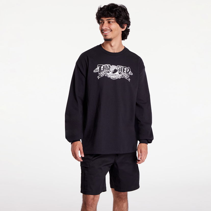 Tričko Thrasher Mag Banner Long Sleeve Black Čierna | 145518X Black