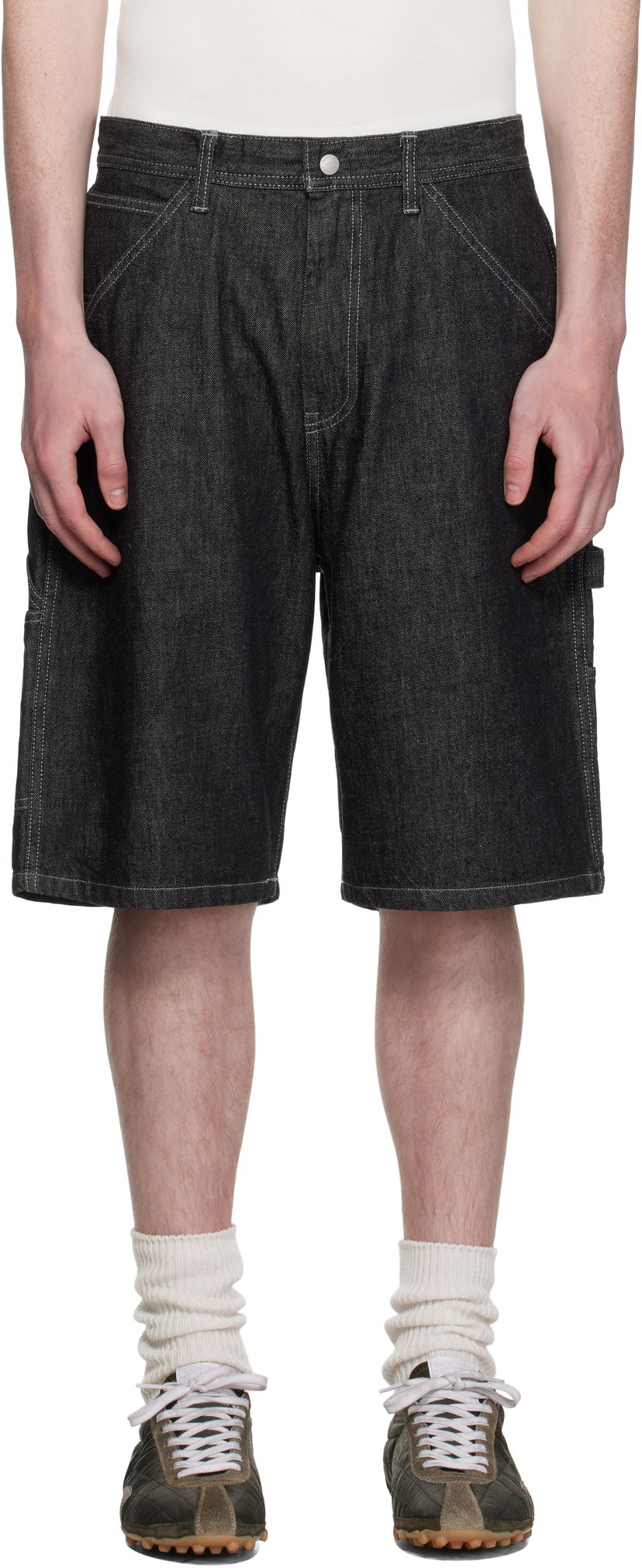 Šortky Neighborhood Neighborhood Painter Denim Shorts Čierna | 251AQNH-PTM04