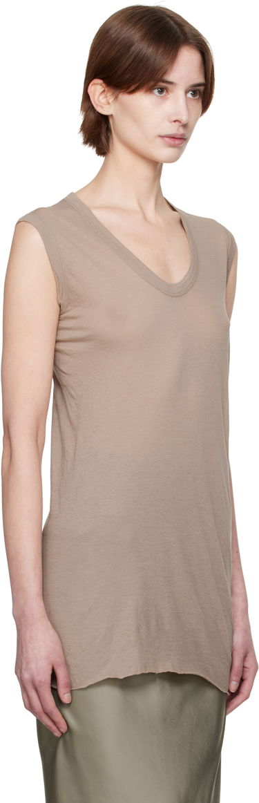 Tielko Rick Owens Rick Owens Hollywood V-Neck Tank Top Béžová | RP01E7102 UC, 1