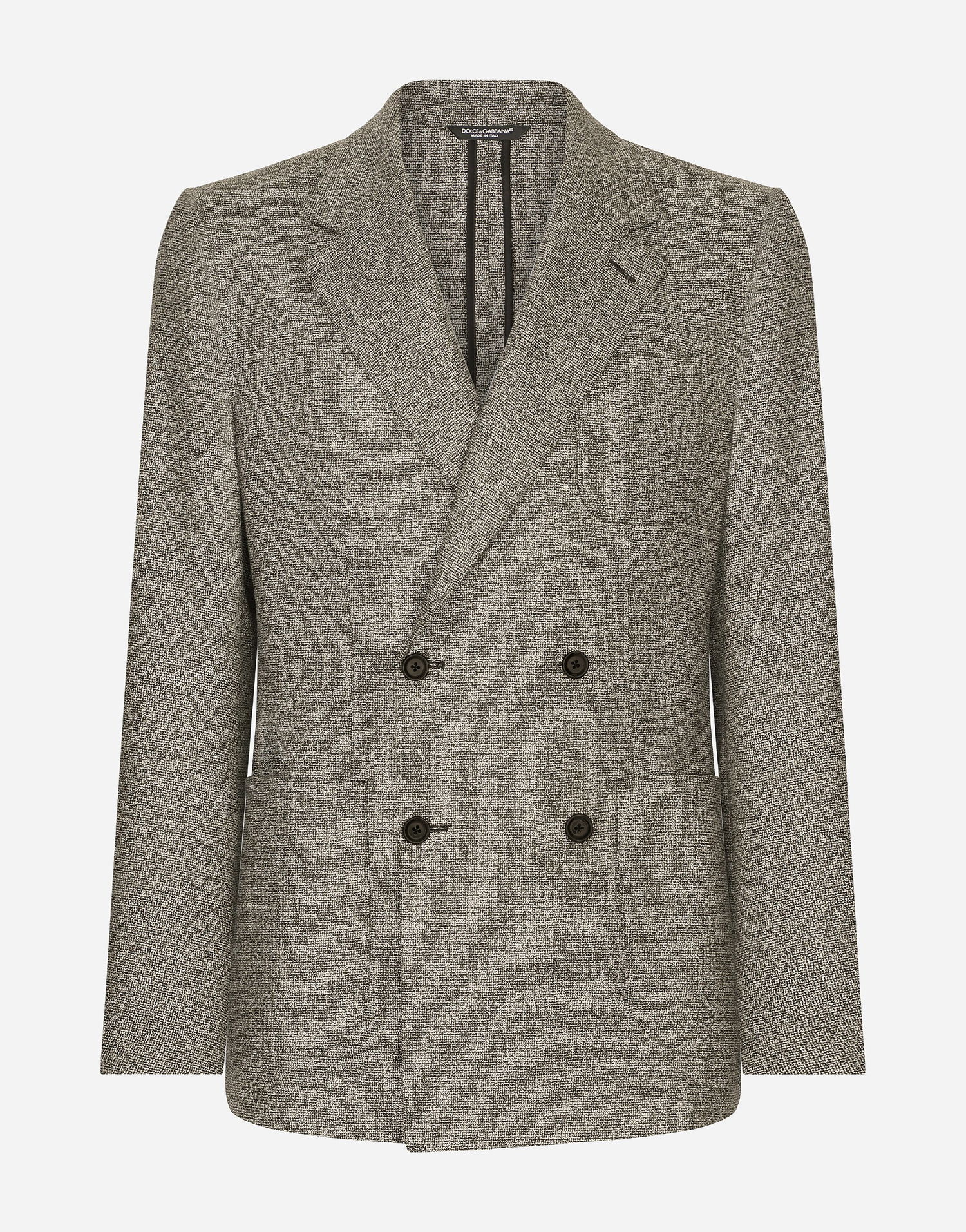 Bunda Dolce & Gabbana Double-breasted Portofino-fit Stretch Flannel Jacket Šedá | G2TW3TFMCA0S8290, 0