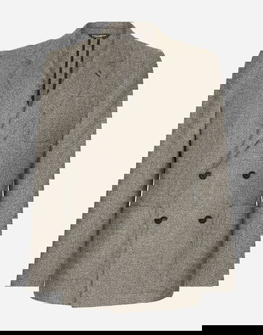 Bunda Dolce & Gabbana Double-breasted Portofino-fit Stretch Flannel Jacket Šedá | G2TW3TFMCA0S8290, 0