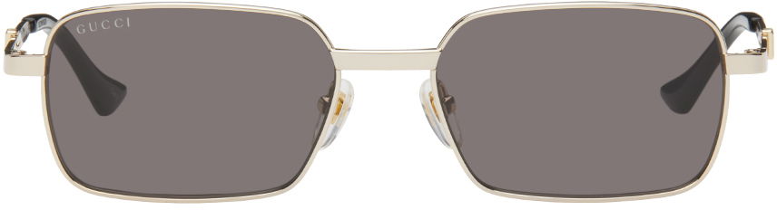 Gold Rectangular Sunglasses