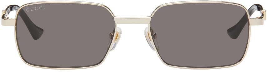 Slnečné okuliare Gucci Gold Rectangular Sunglasses Metalická | GG1495S-001, 0