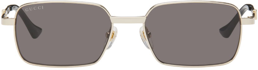 Slnečné okuliare Gucci Gold Rectangular Sunglasses Metalická | GG1495S-001