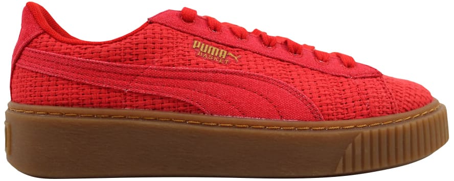 Tenisky a topánky Puma Basket Platform Woven High Risk Red/Gold W Červená | 364847-01, 0