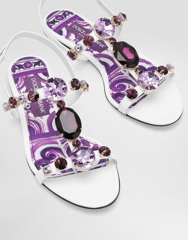 Doplnky Dolce & Gabbana Dolce & Gabbana Jeweled Sandals Biela | CQ0601AT848I03TN, 3