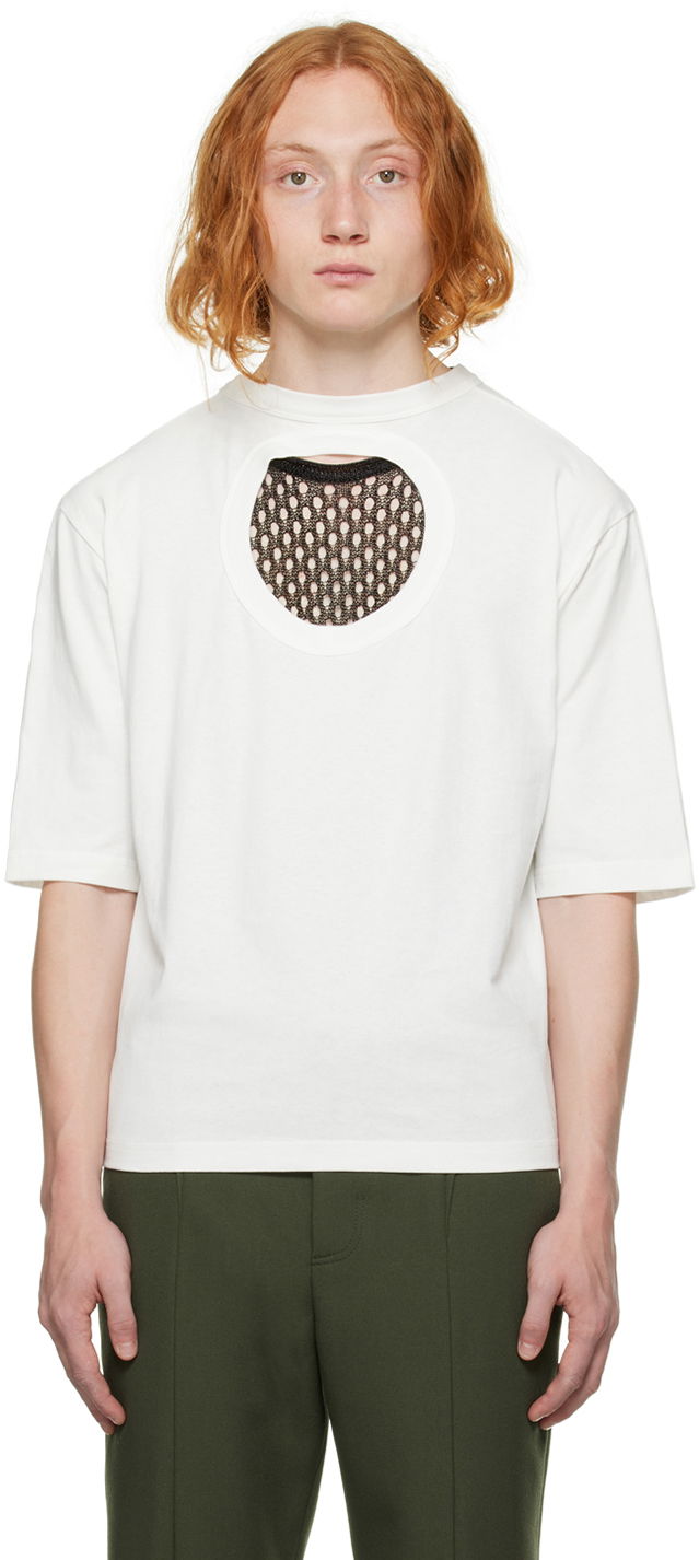 Tričko Dion Lee Cutout Detail T-Shirt Biela | C3077F22, 0