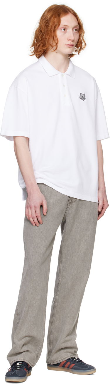 Polo tričko MAISON KITSUNÉ Maison Kitsuné Fox Head Patch Oversize Polo Biela | OM00213KJ7010, 3