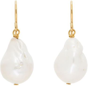 Náušnice Jil Sander Pearl Grainy Earrings "Gold & White" Biela | J11VG0027_J12016, 0