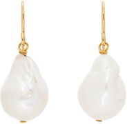Pearl Grainy Earrings "Gold & White"
