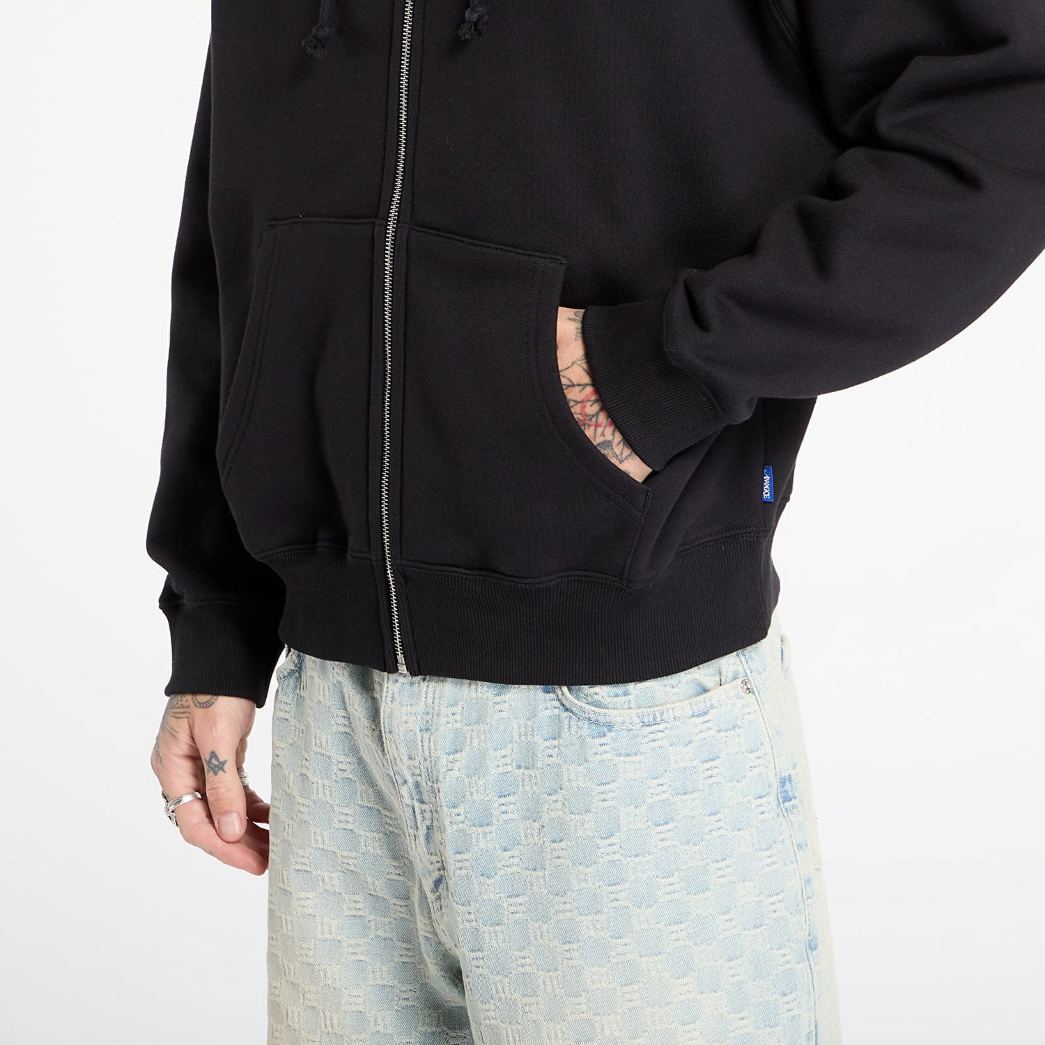 Mikina Awake NY Awake NY Crown Logo Full-Zip Hoodie L Čierna | AWK-FW25-HD003-BLK, 1