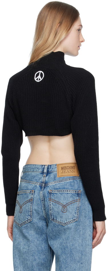 Sveter Moschino Moschino Jeans Cropped Turtleneck Sweater Čierna | 0922 8706, 2
