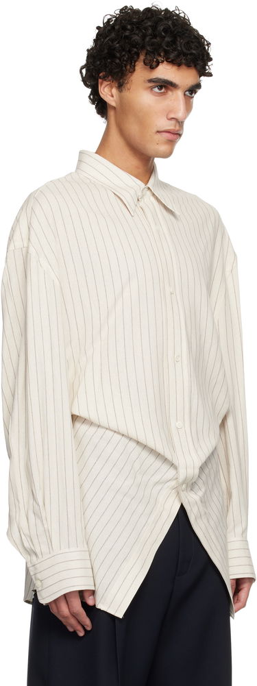 Košeľa HED MAYNER Hed Mayner Oversized Pin Stripe Twisted Hem Shirt Béžová | HMMC60013AHC265, 1