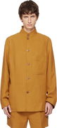 Long Sleeve Standing Collar Button-Up Overshirt