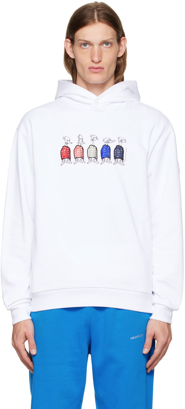 Mikina Moncler Duck Motif Hoodie Biela | H20918G00038809KR, 0