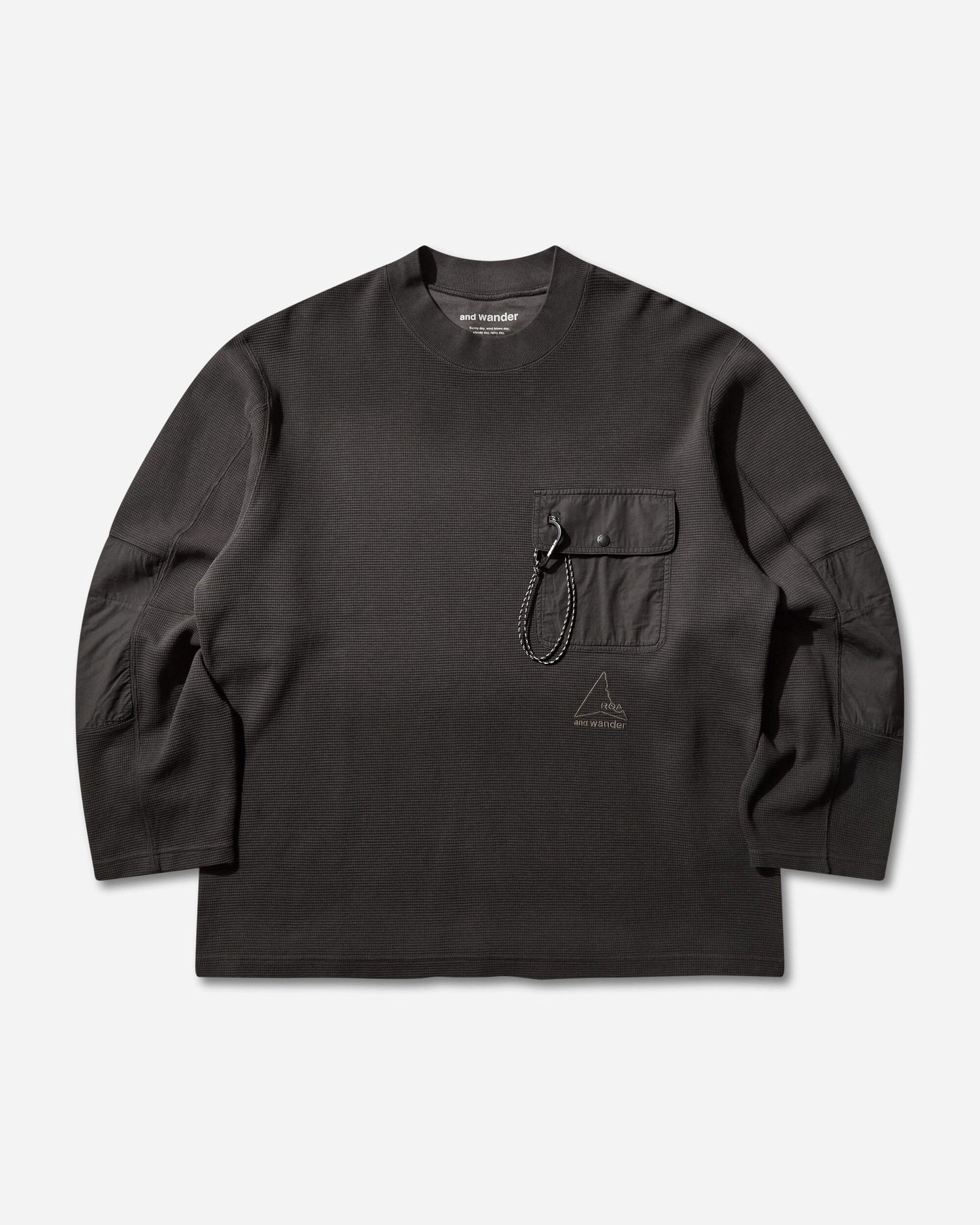 Košeľa ROA Garment-Dyed Waffle Knit Long-Sleeve with Utility Chest Pocket Čierna | 5745284539 10, 0