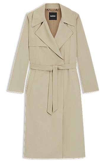 Trenčkot BOSS BOSS Trench Coat with Fabric Belt Béžová | 50541507, 0