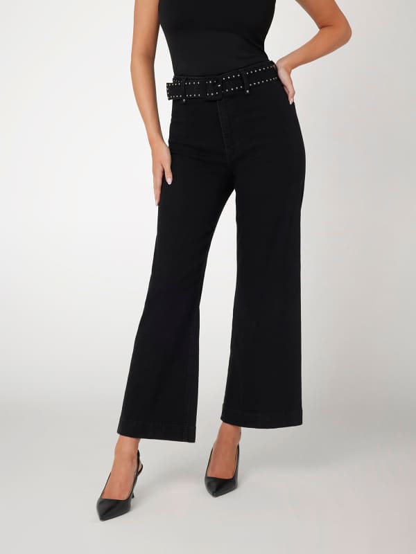 Džínsy GUESS Dakota Wide Leg Denim Pants Čierna | W4BA64D5JE1, 0