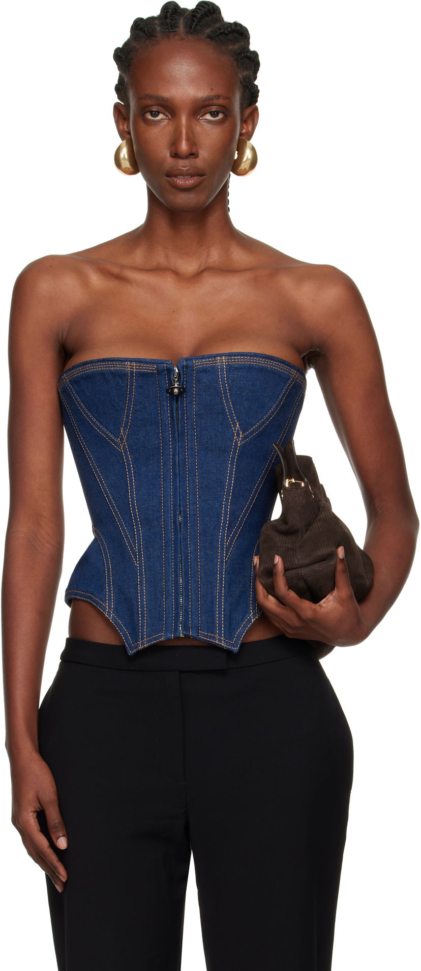 Podprsenka Vivienne Westwood Vivienne Westwood Cobrax Denim Corset Top Modrá | 15030040-W0162-