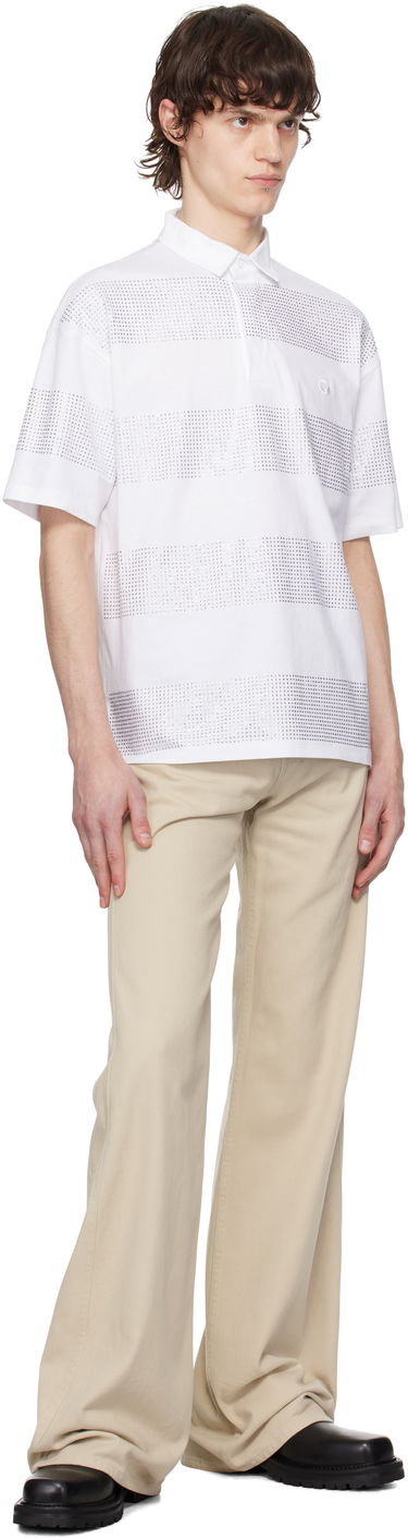 Polo tričko Coperni Coperni Crystal Striped Polo Biela | COPJS117CRF5026MEN, 3