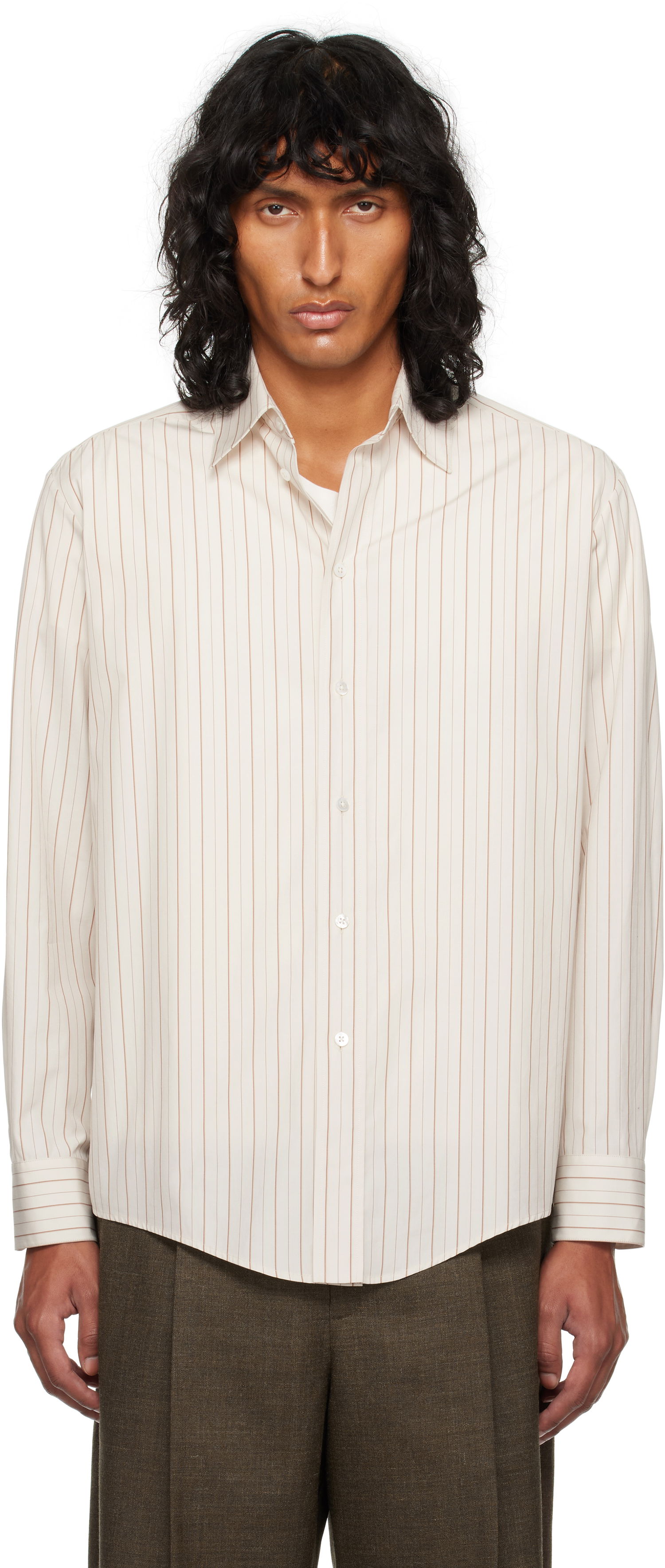 Košeľa The Row Luigi Striped Shirt Béžová | 805-W3498, 0