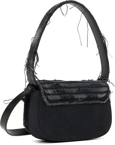 Taška cez rameno Diesel 1DR Distressed Crystal-Embellished Shoulder Bag Čierna | X08396 P8398, 2