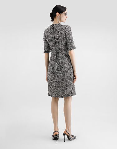 Šaty Dolce & Gabbana Dolce & Gabbana Raschel Tweed Midi Dress with Short Sleeves Rôznofarebný | F6TMFTFMMH7S8030, 2