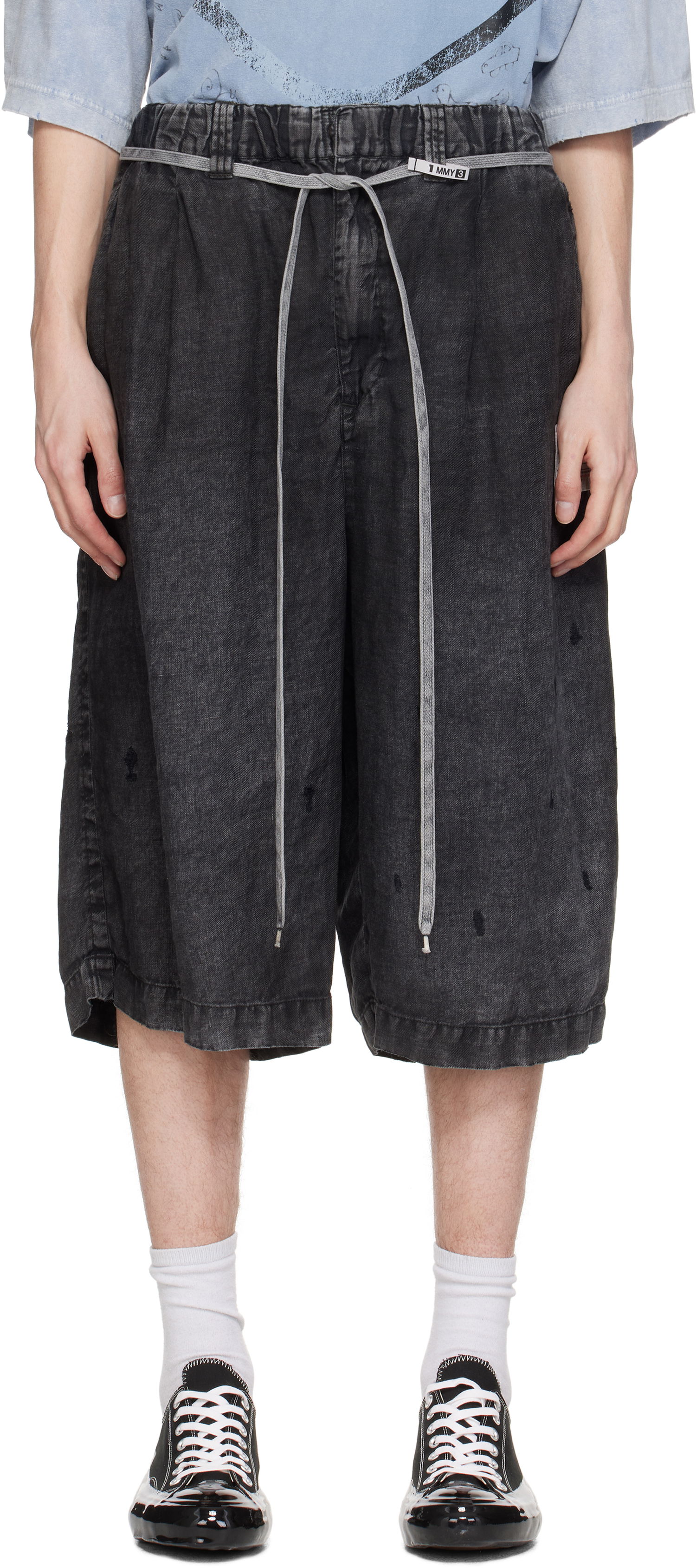 Šortky Maison MIHARA YASUHIRO MMY Aged Linen Wide Shorts Čierna | A14PT034, 0