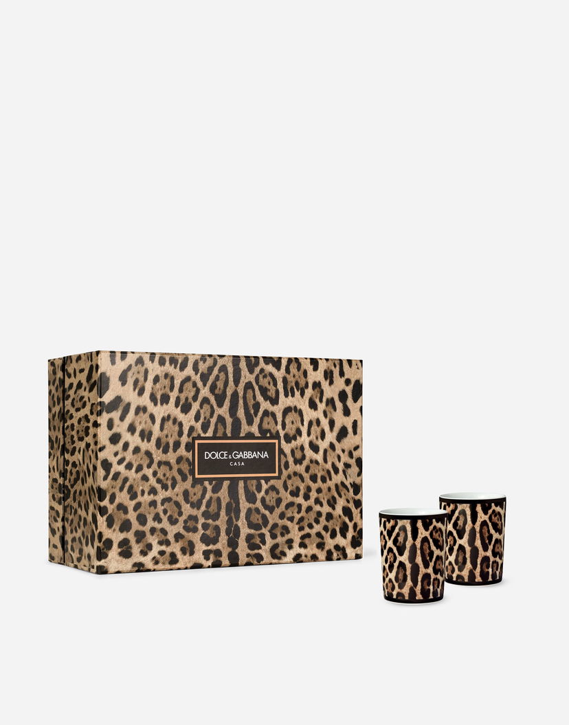 Home decor Dolce & Gabbana Leopard Print Gift Box With 2 Porcelain Glasses Rôznofarebný | TC0S22TCA71UL003