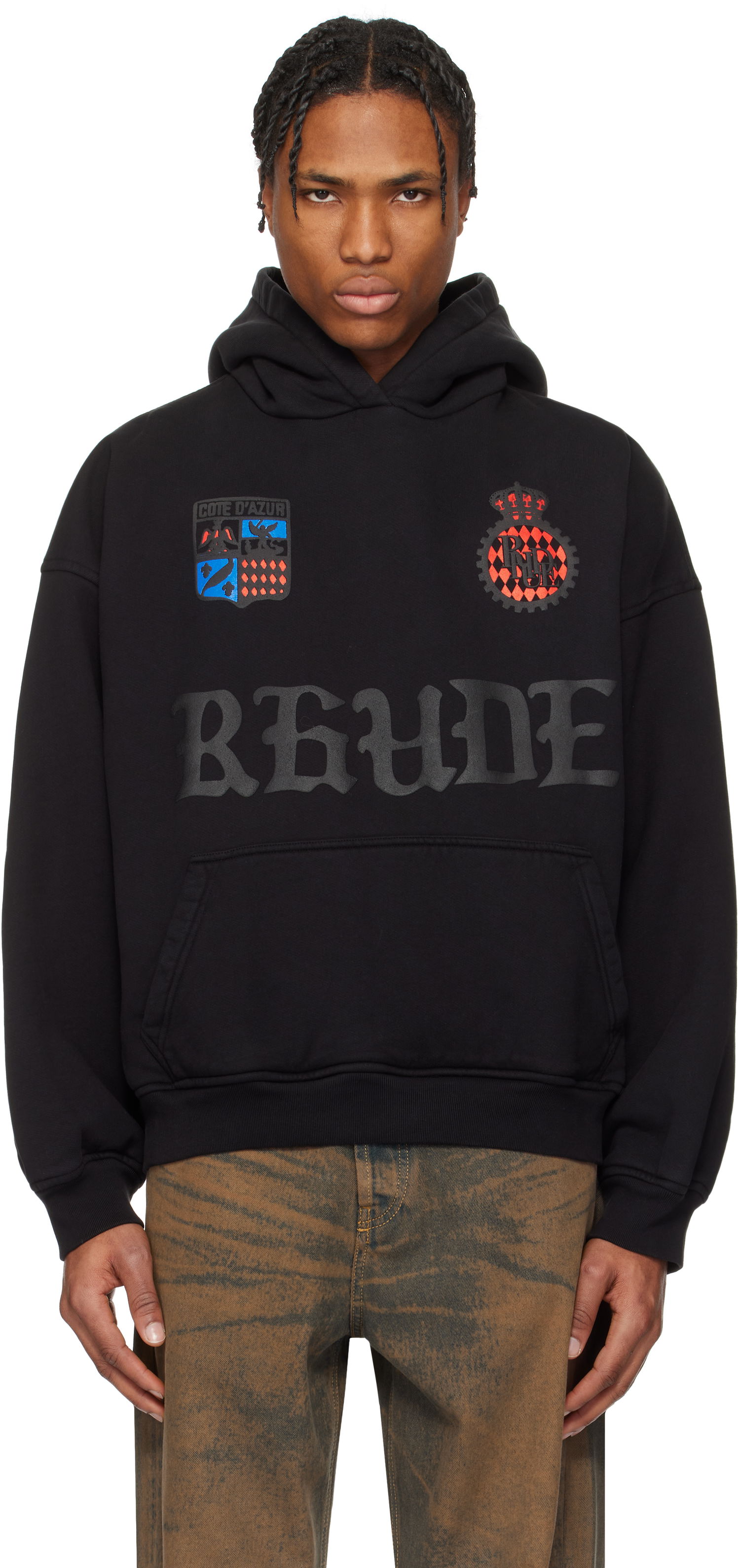 Mikina Rhude Rhude Crest Oversized Hoodie Čierna | RHPS25HO03012, 0