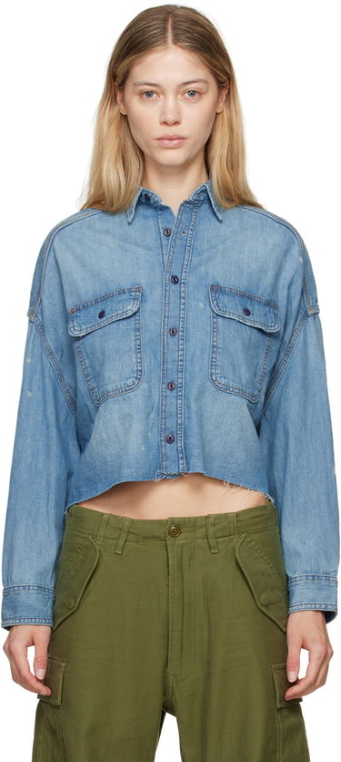 Košeľa R13 R13 Cropped Denim Shirt Modrá | R13W3163 243, 0