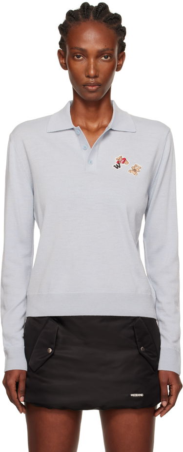 Polo tričko We11done We11done Double Patched Knit Polo Modrá | WD-KT2-25-679-W-GY, 0