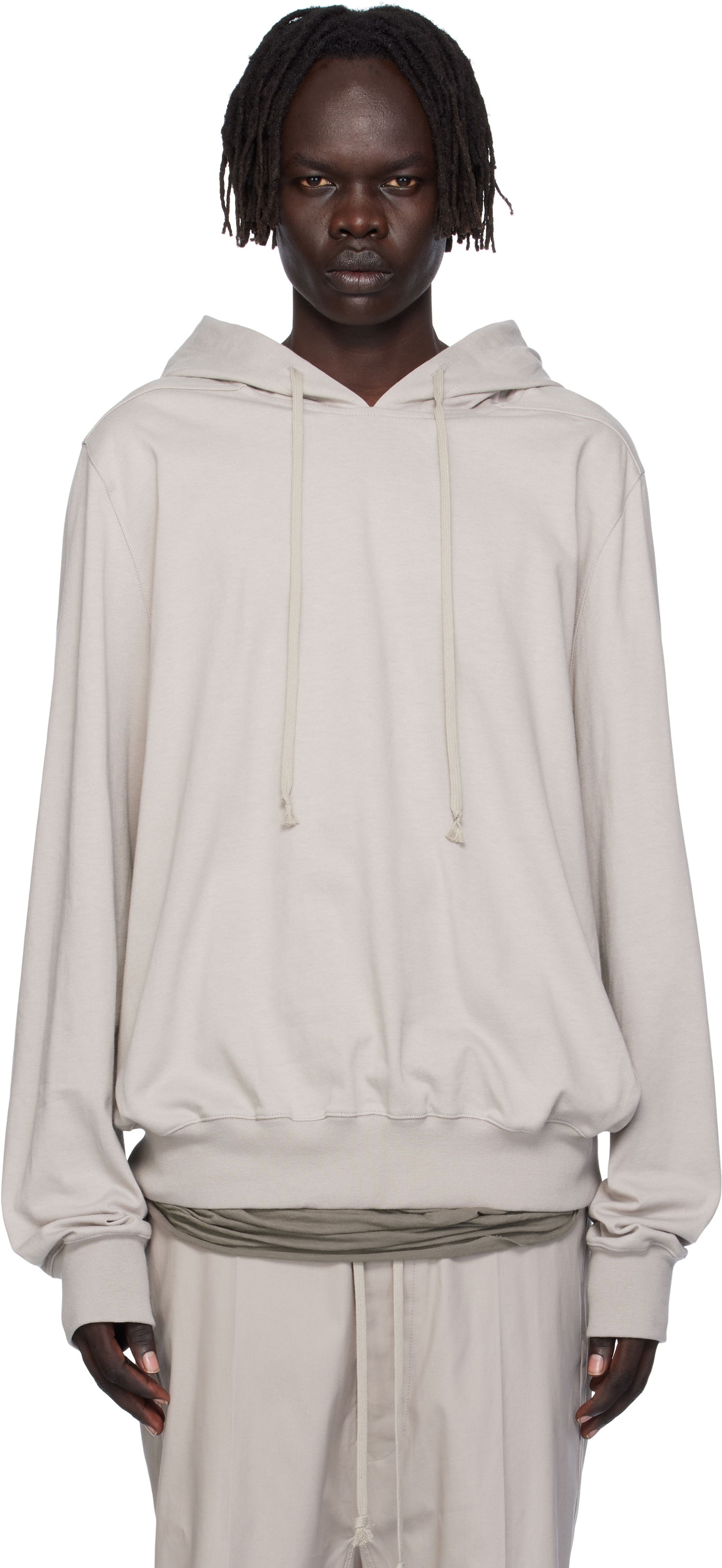 Mikina Rick Owens Rick Owens Concordians Heavy Jersey Hoodie Béžová | RU02E1281 BA, 0